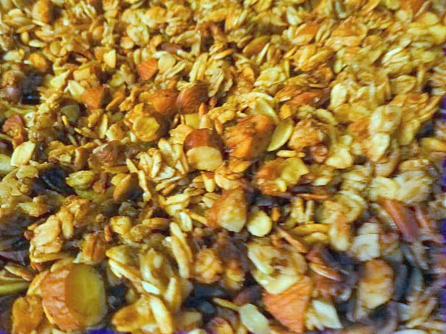 This banana granola is held together by mostly bananas, eliminating the need for tons of oil and sugar to make the granola clump.