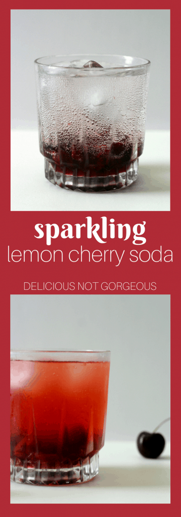 This sparkling lemon cherry soda is bright red and brimming with fresh cherry flavor.