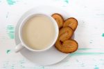 This sleepytime tea latte is perfectly cozy and tasty on its own, but a few palmiers (or French butterfly cookies) don't hurt. #chamomile #peppermint #tea #tealatte #soymilk