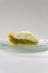 Golden brown pie crust filled with creamy green tea custard and plenty of fluffy whipped cream.