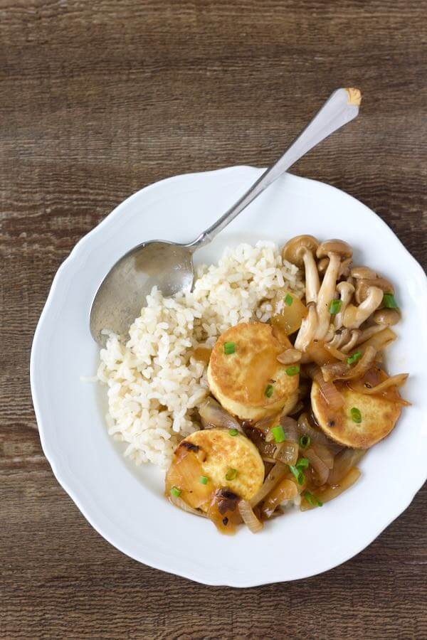 Egg Tofu with Mushrooms Recipe - Delicious Not Gorgeous